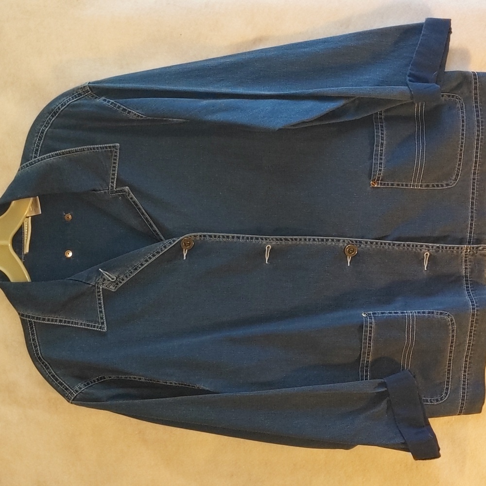 Susan Bristol causal denim blouse